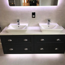A double bathroom vanity unit