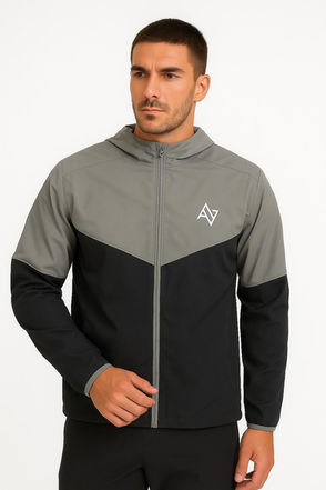 Man with black and grey Jacket