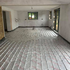 An underfloor heating system installation