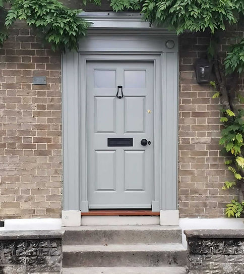 Fully painted and installed Accoya front door and portico