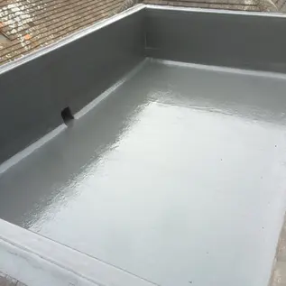 New GRP roof installed with drainage channel