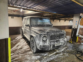 Car being washed