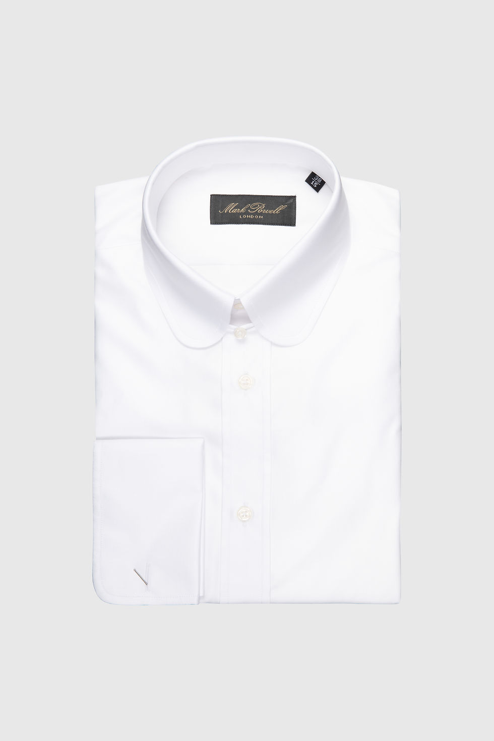 White Round Tab Collar Shirt Mark Powell Bespoke Tailoring, London