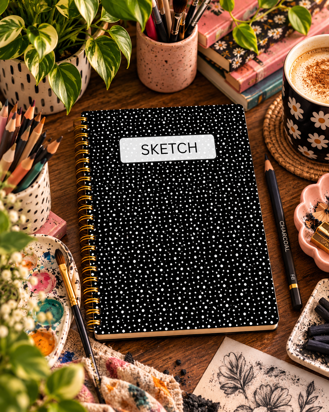 Polka Dot Spiral Sketchbook