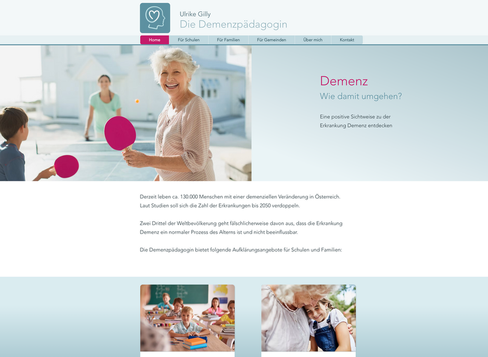 Webdesign auf WIX für Ulrike Gilly, Dietach, von Susanne Weiss, medienweiss