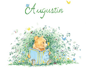 Birth Announcement with a Bear