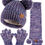 Thumbnail: Kids Winter Hat Gloves Scarf Set, Girls Toddler Children Beanie with Pom Knit