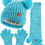 Thumbnail: Kids Winter Hat Gloves Scarf Set, Girls Toddler Children Beanie with Pom Knit