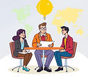 A colourful image of Continuous Improvement Consulting - 1 consultant and 3 participants.j