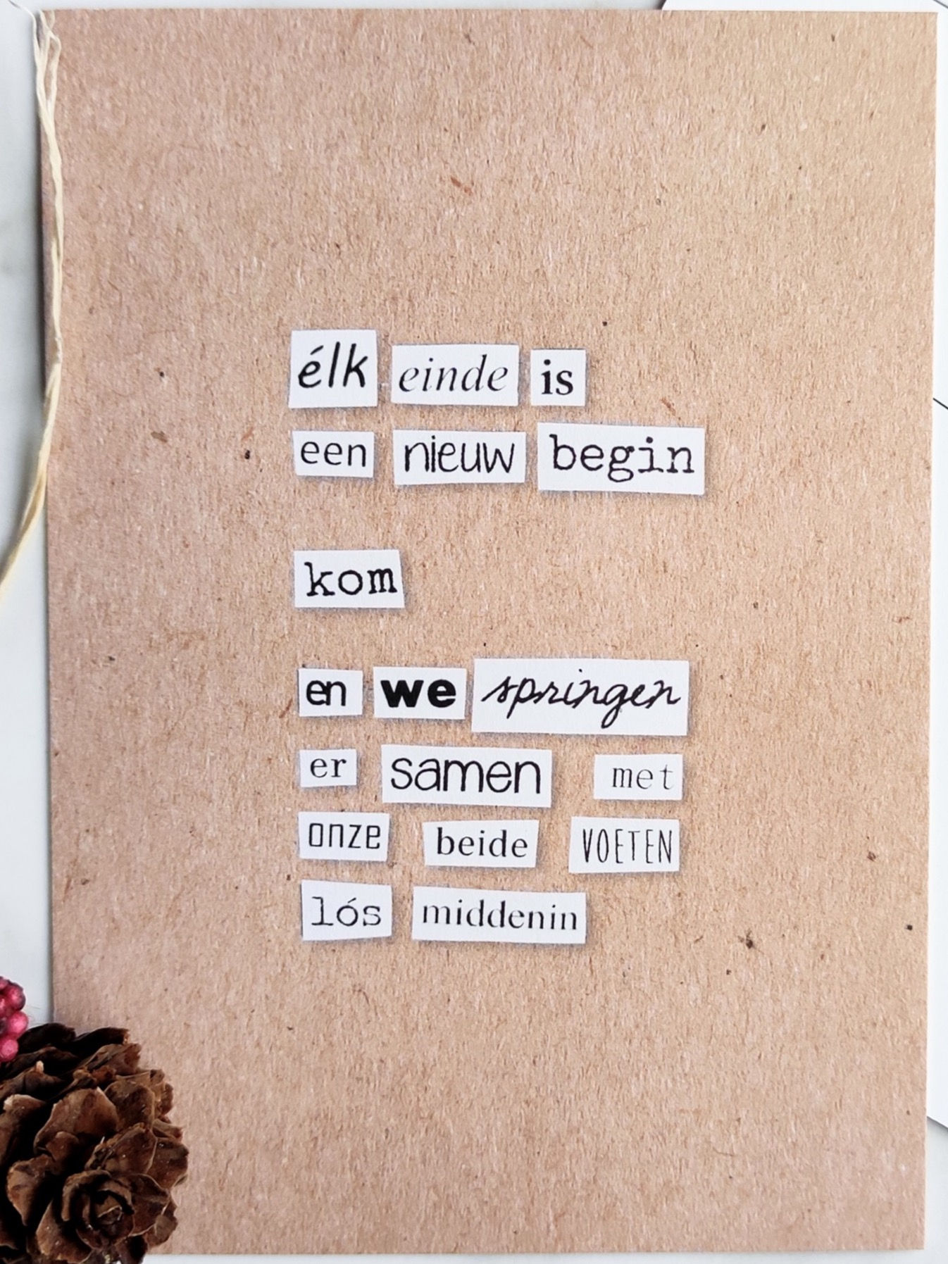 nieuw begin - postkaart