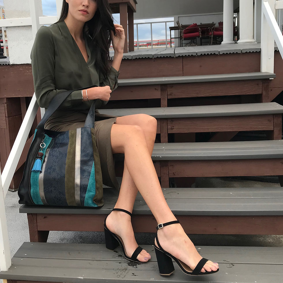 Thumbnail: Museum Melange Leather Collage Hobo