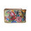 Thumbnail: Hand Painted Leather Cosmetic Pouch Wristlet Bohemian Floral