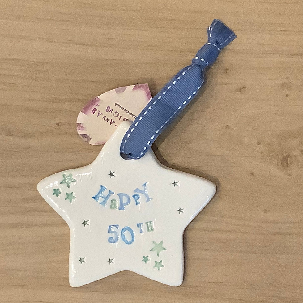 Hanging Ceramic Star - Happy 50th