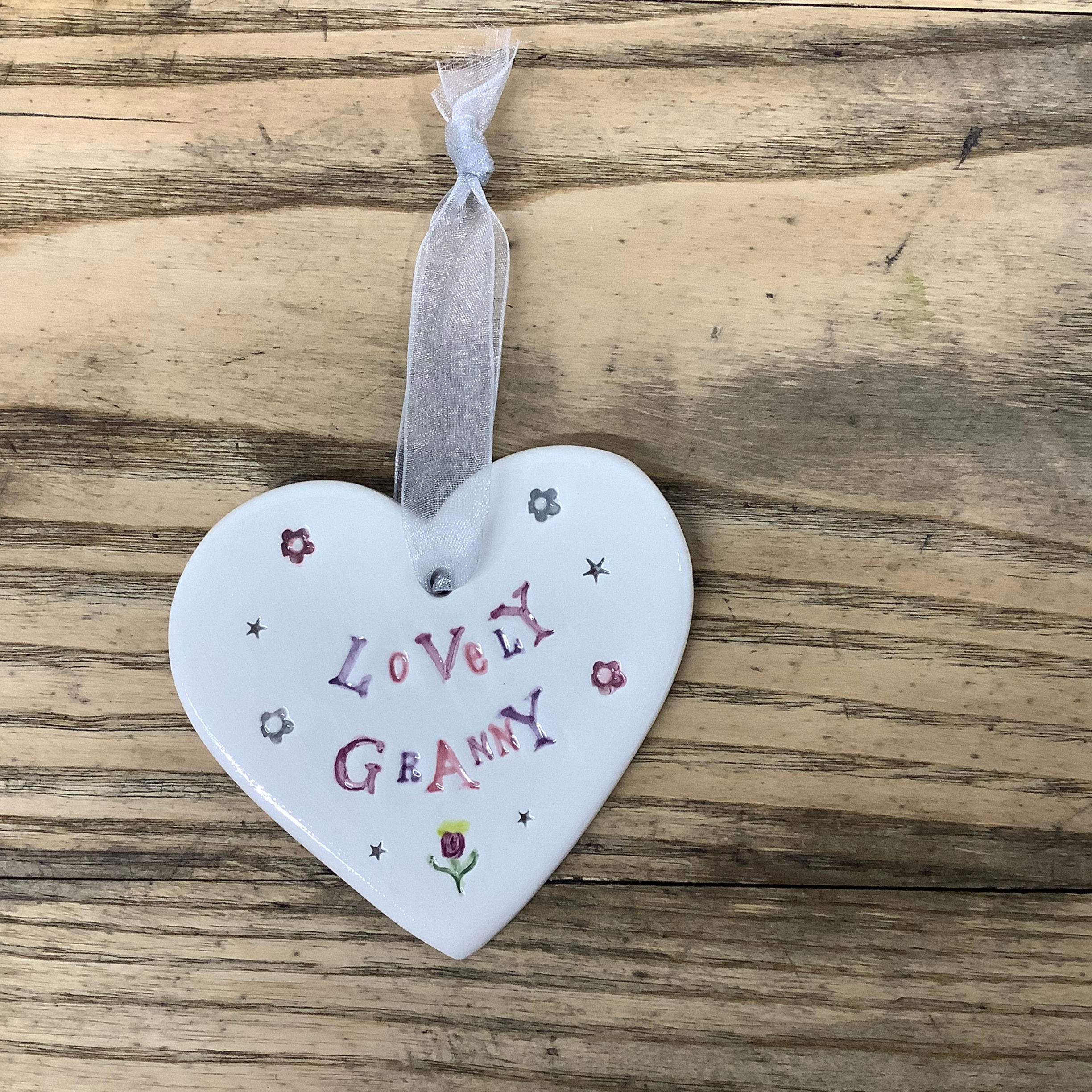 Handmade Ceramic Heart ‘Lovely Granny