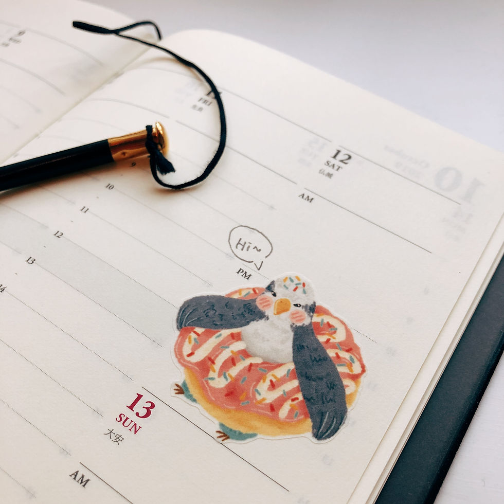 Thumbnail: Parrot Stickers - Food Illustration Stickers - Cute illustration