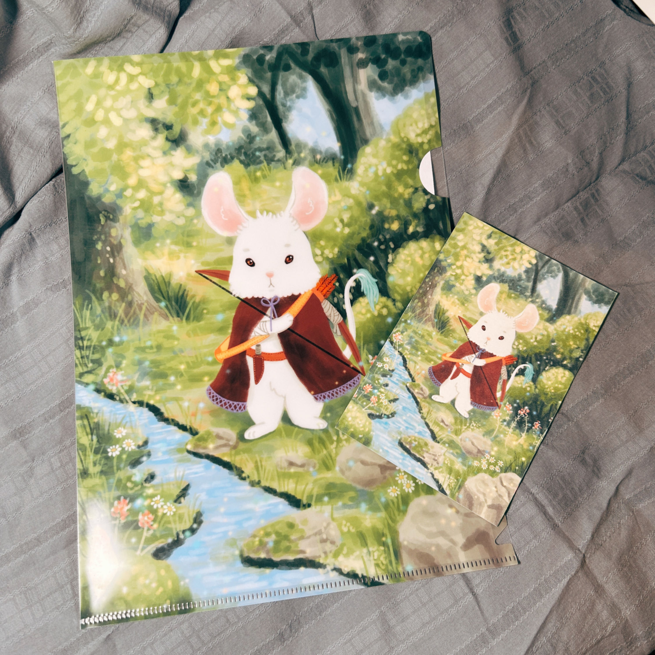 Magical Rat Character Illustration Postcard and folder SET