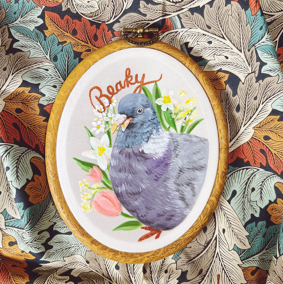 Thumbnail: Personalised Hand Painted Silk Pet Portrait - Pet Memorial Gift - Oval S