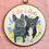 Thumbnail: Personalised Hand Painted Silk Pet Portrait - Pet Memorial Gift - Circle L