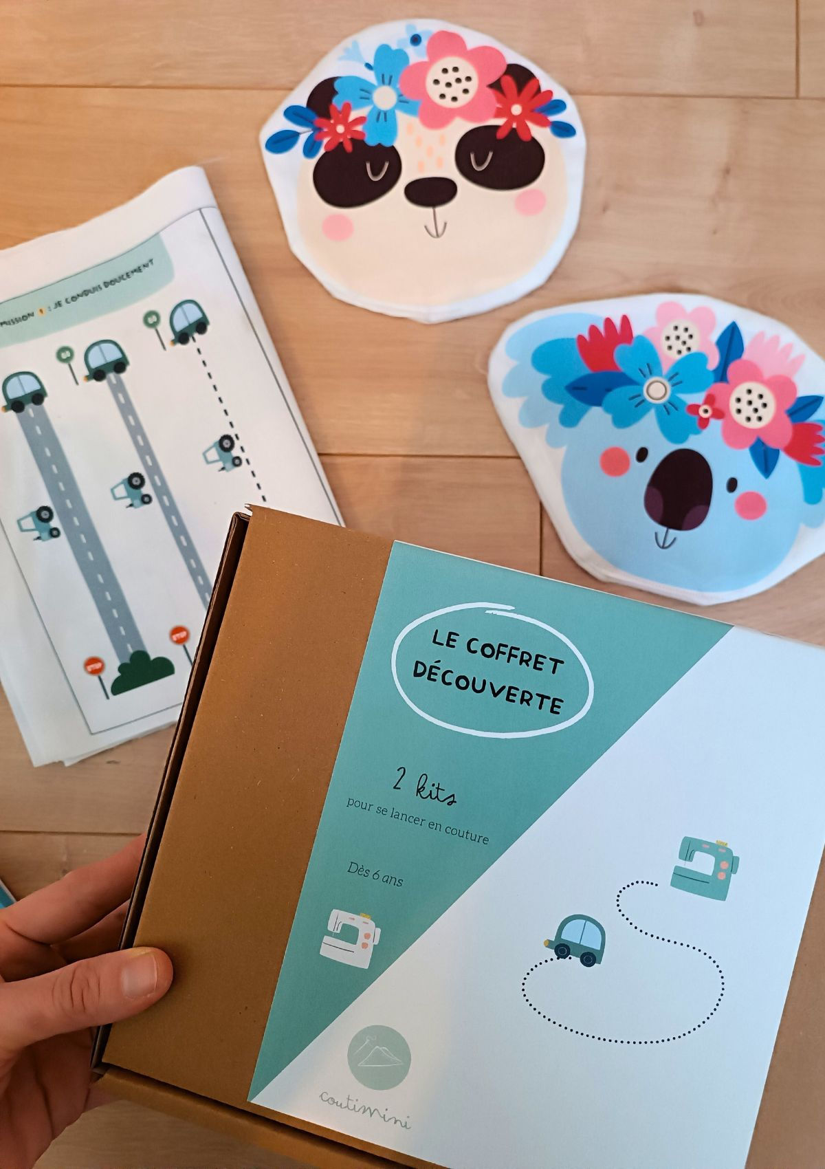 LE COFFRET DECOUVERTE - PERMIS COUTURE + LINGETTES FLEURIES -2 kits pour débuter