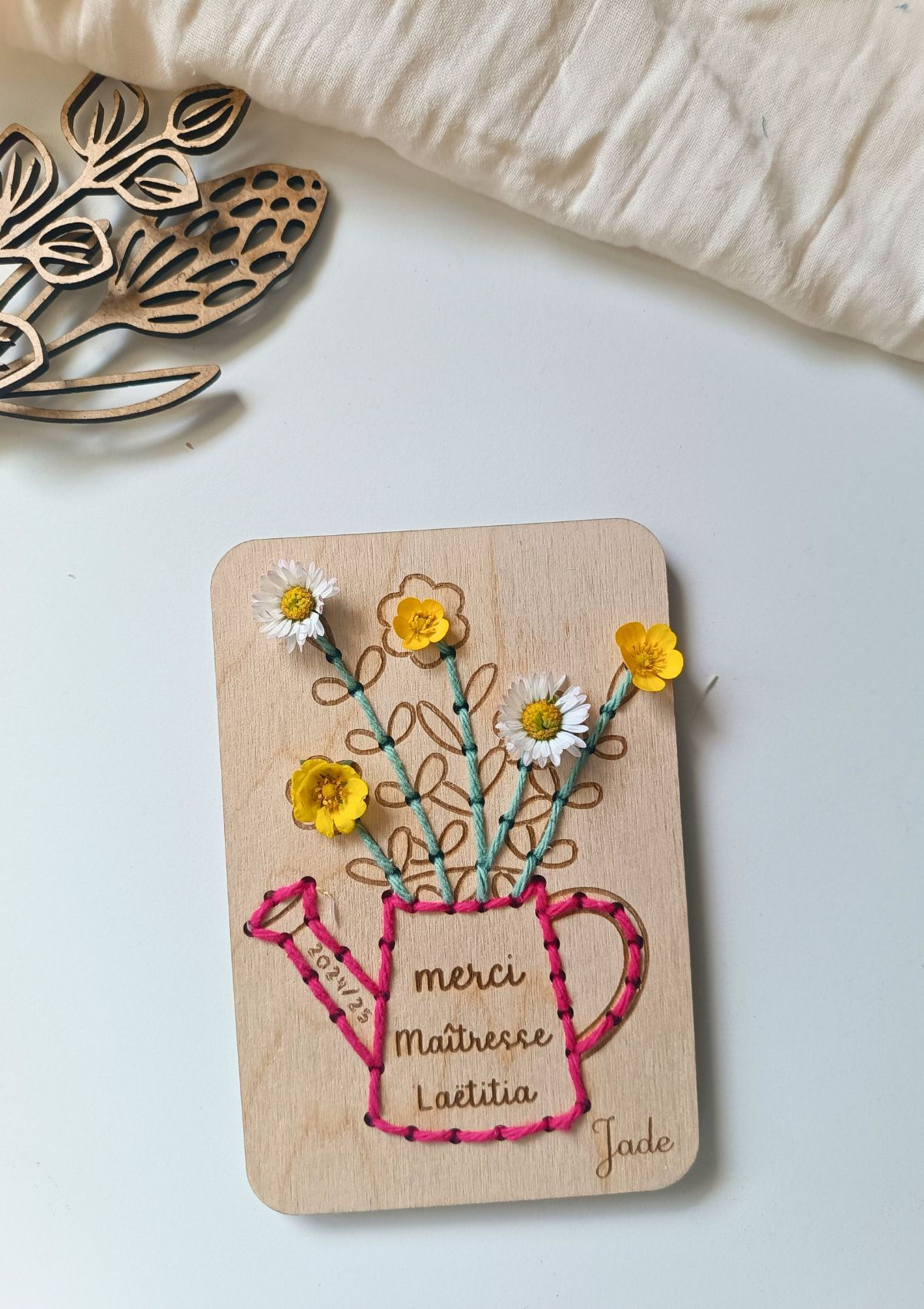 Carte à coudre maîtresse - modèle ARROSOIR