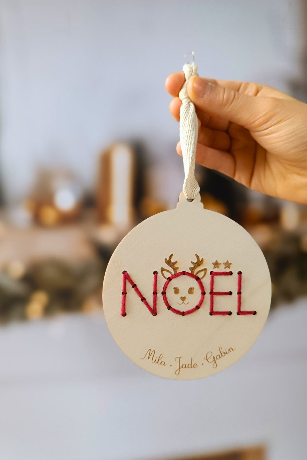 🎄Boule de Noël à coudre - Modèle NOËL - Personnalisable