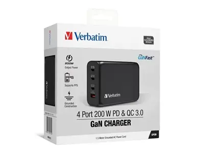 Thumbnail: Verbatim GaN PD 3.0 & QC 3.0 200W Usb 充電器 66704