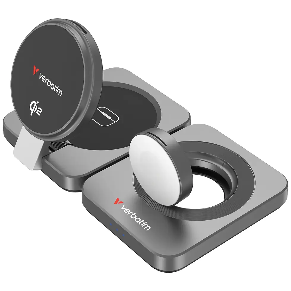 Thumbnail: Verbatim Qi2 三合一 無線充電器 67032 折疊 磁吸 MagSafe 67032 67033