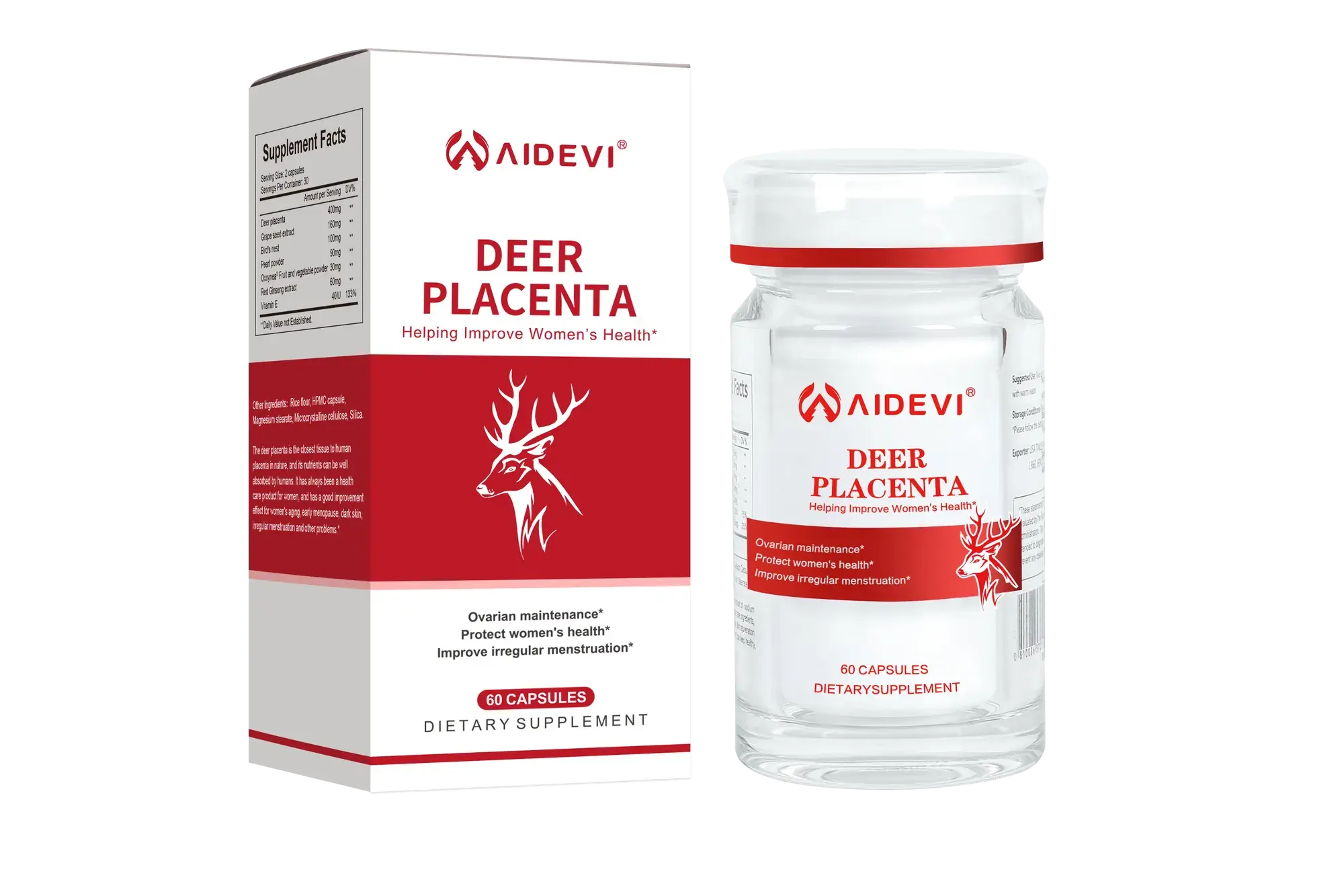 美國製造 AIDEVI 鹿胎素膠囊 (升級版)(60粒裝)🦌【香港行貨】