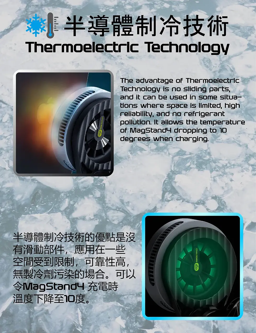 Thumbnail: EGO MagStand4 @半導體散熱 雙面磁吸QI2.2 充電器 半導體制冷 / QI2.2認證 / 雙面磁吸 / 支援所有Magsafe支架 / 支援所有