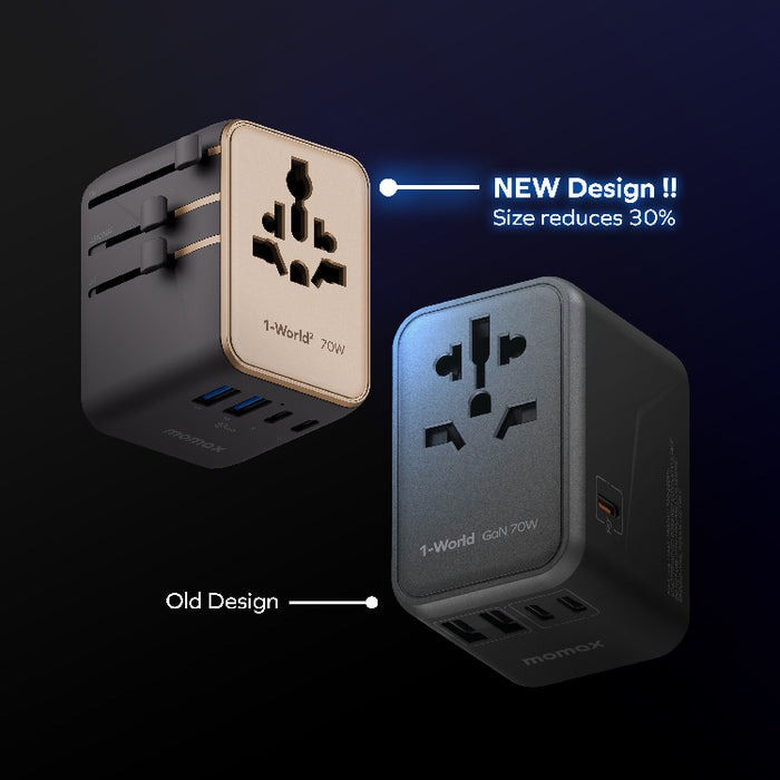 Thumbnail: Momax 1-WORLD² 70W 雙 AC 五 USB GaN 全球轉換插座 UA22