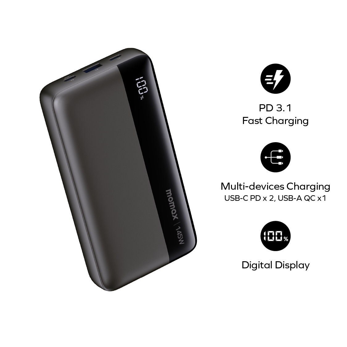 Momax 1-Power Ultra 145W 25000mAH 流動電源 IP150D