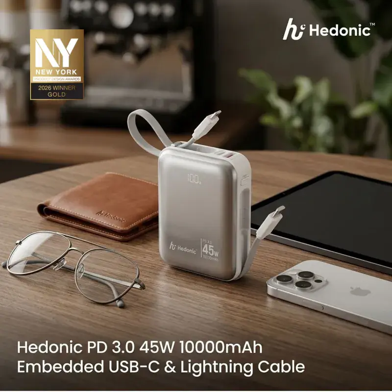 Thumbnail: Hedonic PD 3.0 45W 10000mAh Power Bank with built-in cables