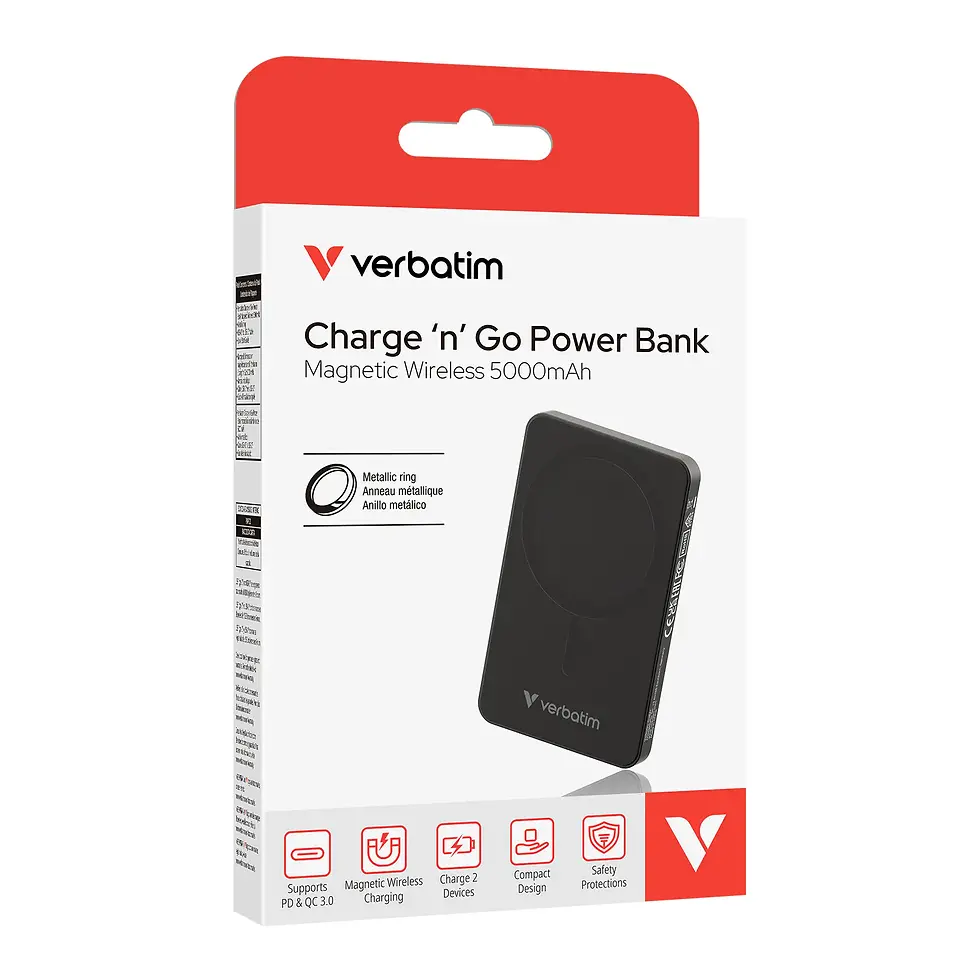 Thumbnail: Verbatim  5000mAh Charge 'n' Go 磁吸無線流動充電池 32225 32144