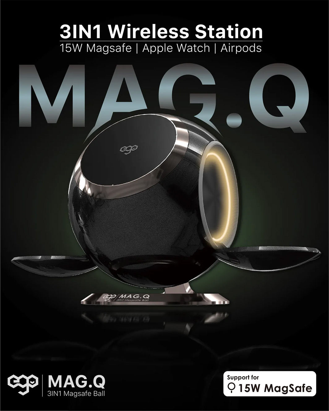 EGO Mag.Q 3in1 15W Magsafe 充電座