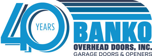 Banko Overhead Doors 40th Anniversary logo.