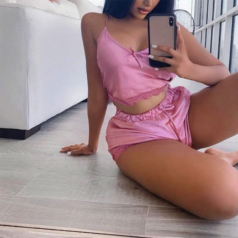 Thumbnail: Two Piece Lingerie Sleepwear Pajamas