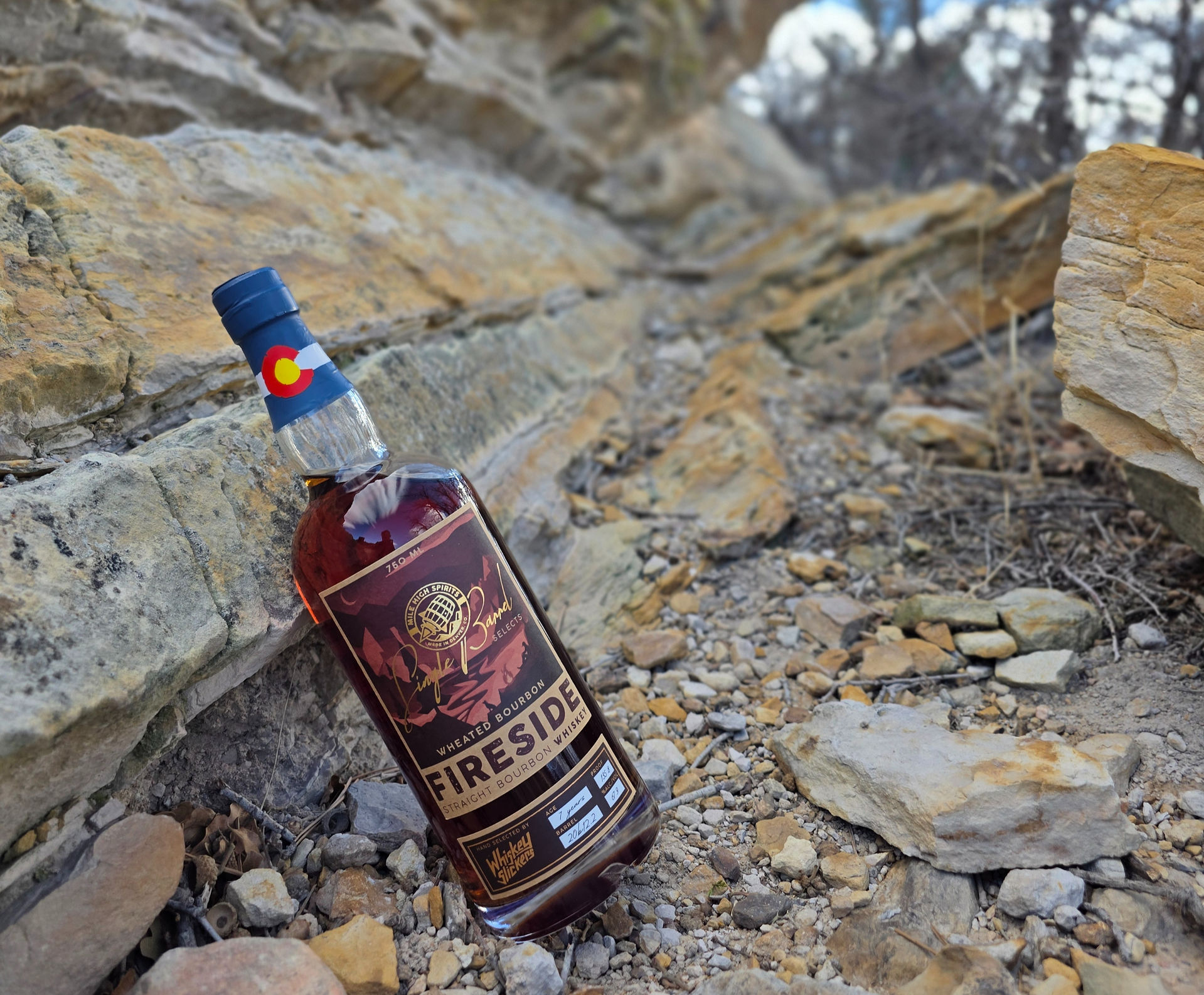 A picture of the bottle for Mile High Spirits Wheated 7 year bourbon whiskey slickers pick
