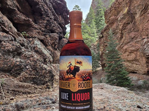 A picture of the River Roots BuffKnight BuffTurkey release that is distilled at Buffalo Trace for Wild Turkey and then a single barrel for Luxe Liquor