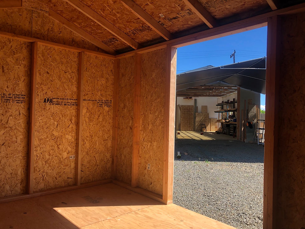 Thumbnail: 8x12 w/ side door & vented overhang. Standard gray 