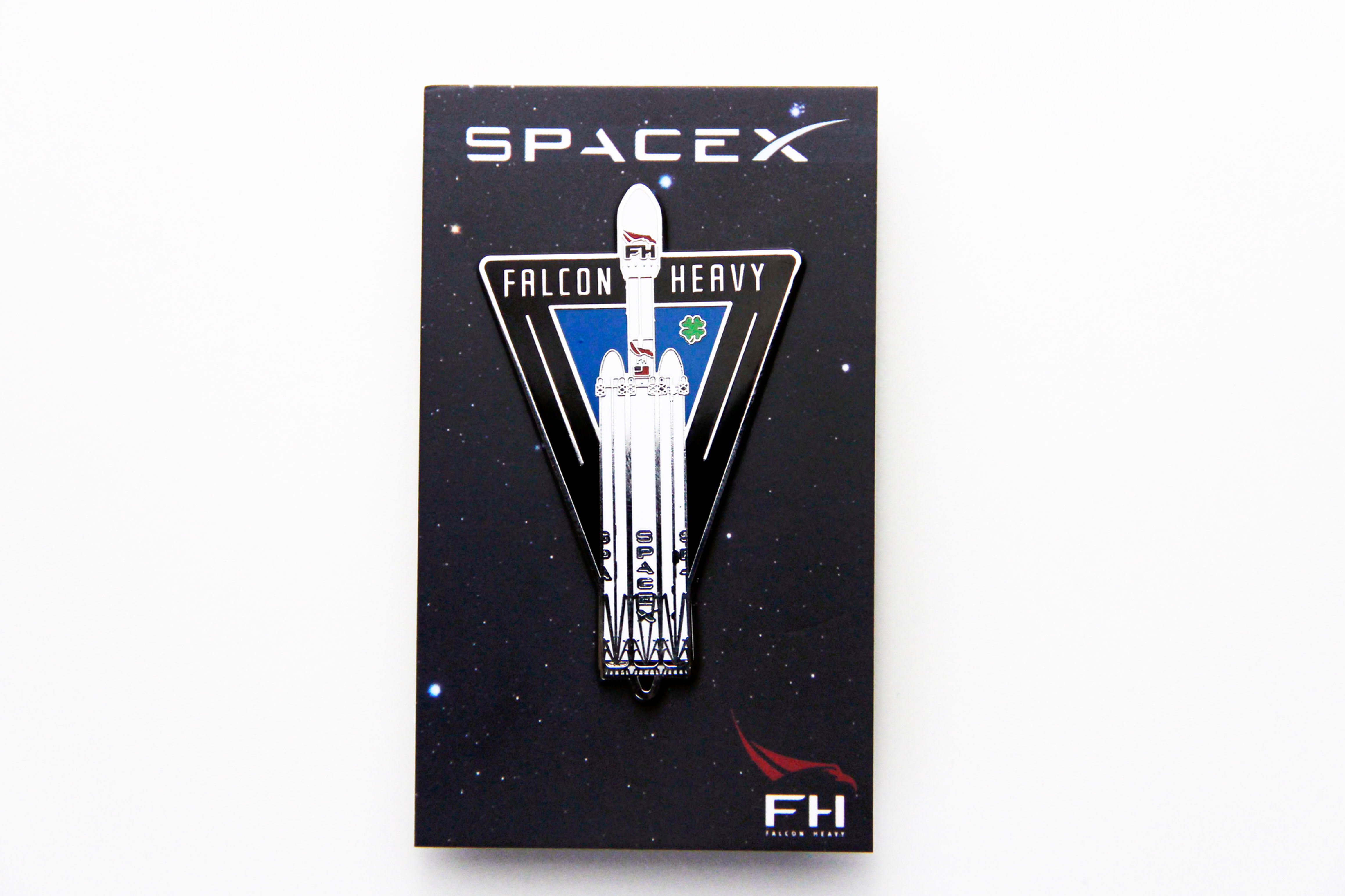 Falcon Heavy Badge Pin Metal Brooch