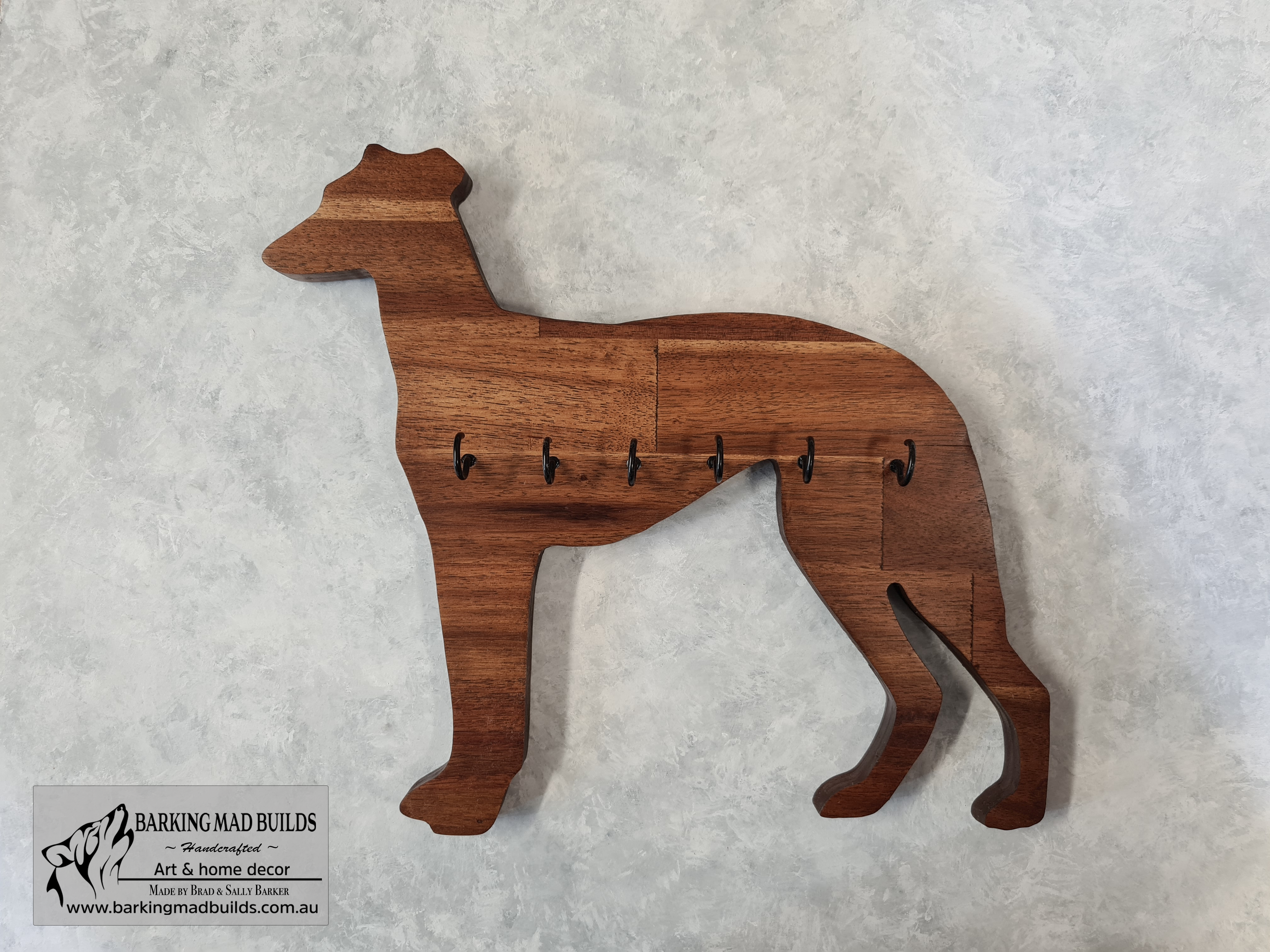 Greyhound shaped key rack
