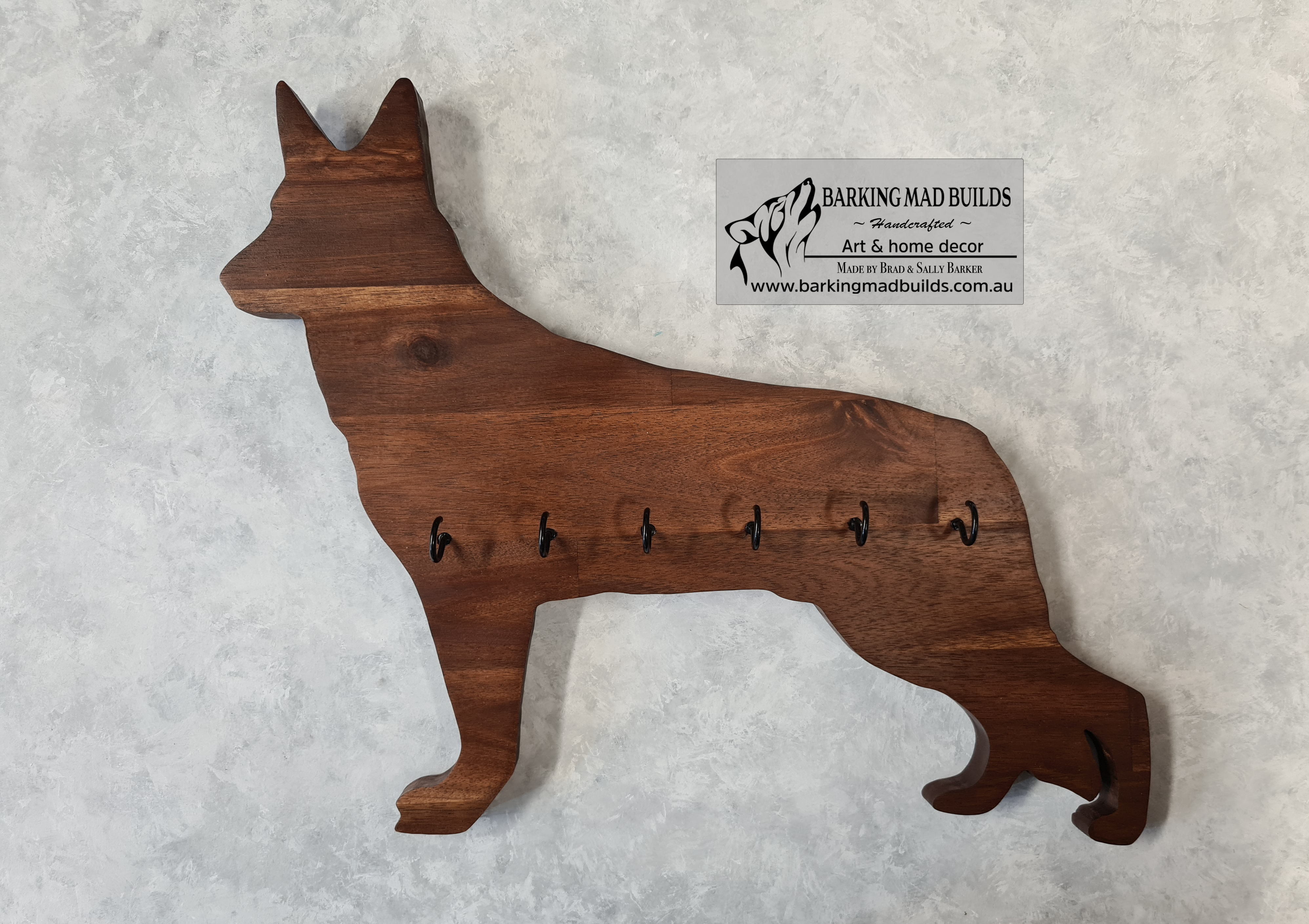 Handmade Swiss Shepherd shaped key rack