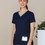 Thumbnail: Ladies' V-Neck Contrast Trim Scrubs Top M7660
