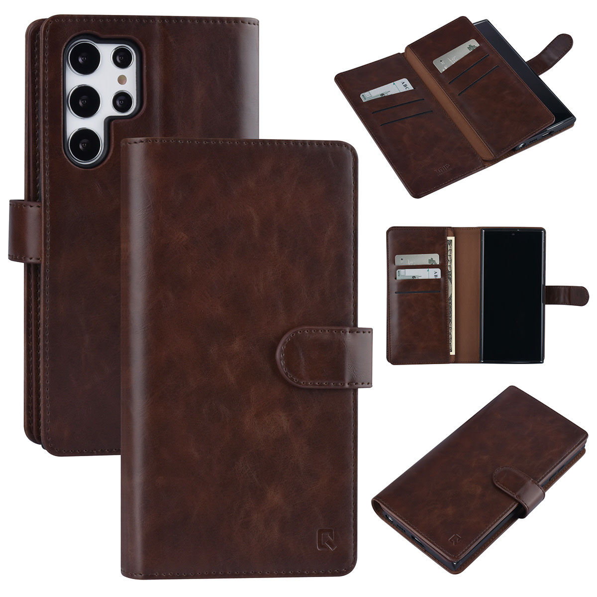 Uniq Samsung Galaxy S22 Book Cover Braun Leder
