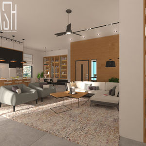 A-AS House – modern open-plan living room interior design by Ash Architecture