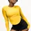 Thumbnail: yellow Slim Fit Long Sleeve Contouring Top