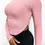 Thumbnail: side view of pink Slim Fit Long Sleeve Contouring Top