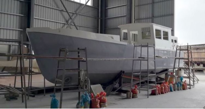 SeaPiper Trawler Hull #1 Being Built