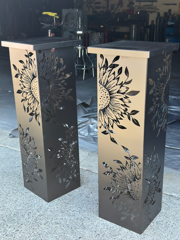 Sturdy Marine Welding - Custom Metal Table with Floral Cutout Designed on Plasma Table
