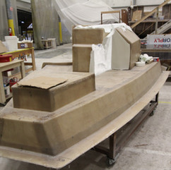 Prepping the Forecabin Mold with fiberglass for SeaPiper 37